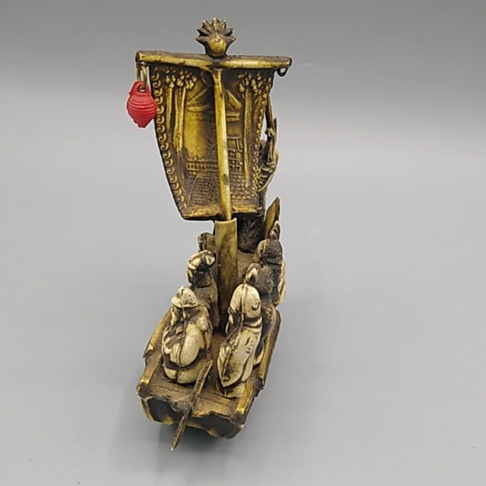 Japan Celluloid Seven Lucky Gods on Dragon Boat Early 1900s Vintage Antique - Picture 4 of 15